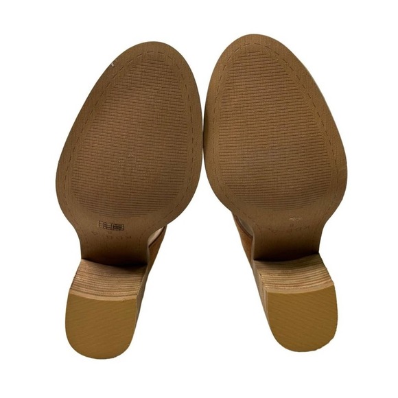 Kelsi Dagger Brooklyn Merrick Tan Suede Embossed Sandals Size 8 - Picture 9 of 10